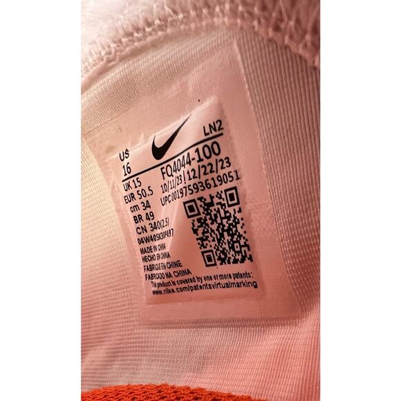 Nike Vapor Edge Pro 360 2 TB Football Cleats White Orange FQ4044-100 Size 16 NEW main image 14